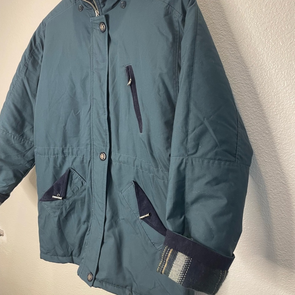 Vintage 90s Basic Editions Green Jacket With Navy… - image 4